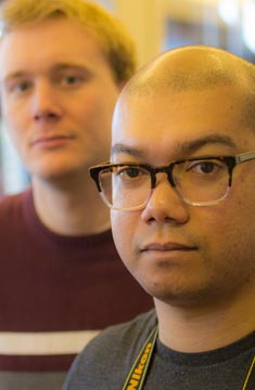 Two Smart Technicians Getting Thier Brains Ready To Help